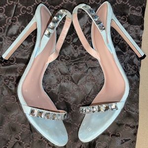 Gucci embellished Mallory Slingback Sandals heels 38